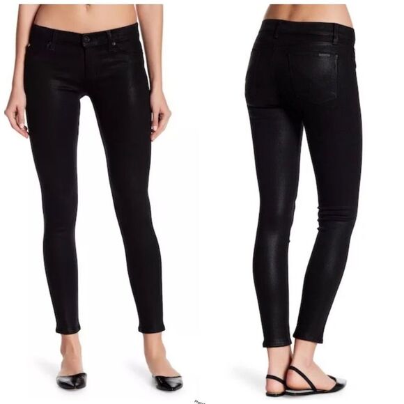 Revolve Hudson Noir Coated Krista Super Skinny in Black With A Shine - Picture 1 of 10